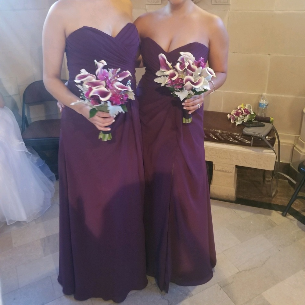 Long purple gown. Worn once and in new condition.